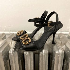 Dolce and Gabbana Baroque Logo with Pearl Heels